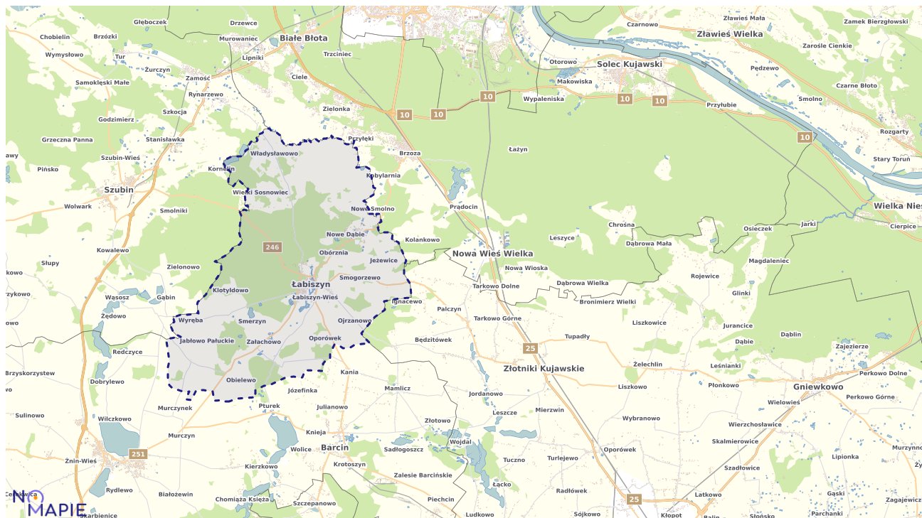Mapa uzbrojenia terenu Łabiszyna